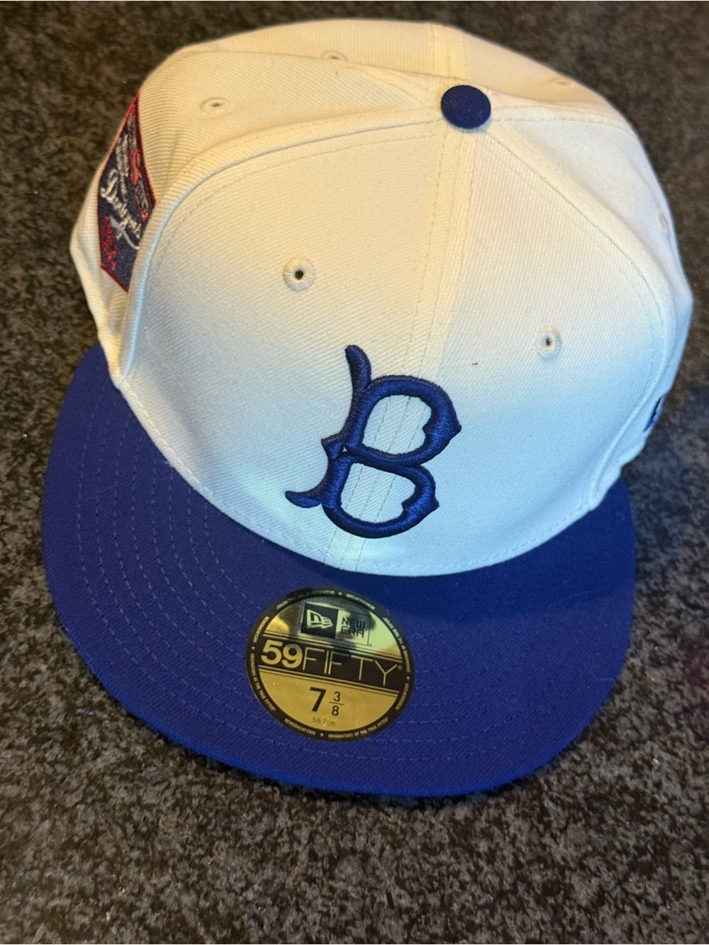 Limited Edition Brooklyn Dodgers White and Blue B logo. Chrome Coop. 7 3/8